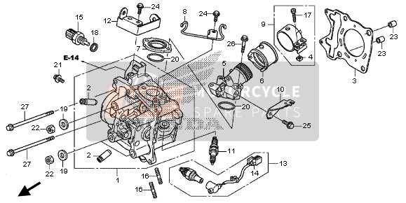 Honda SH125 2013 Cabeza de cilindro para un 2013 Honda SH125